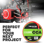 1/0 Gauge Wire - 25ft Red | 1/0 Gauge Amp Wire, Battery Cable, Marine Speaker Wire, Solar Cables for RV Trailer, Car Audio Speaker Cable, 8 AWG Automotive Wire Copper Clad Aluminum (CCA)