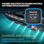 Dual Battery Isolator Heavy Duty 300 AMP 1000 AMP Peak Voltage Sensitive Relay VSR for 12 Volt Systems - Works with All Battery Types Including Lithium and LiFePO4