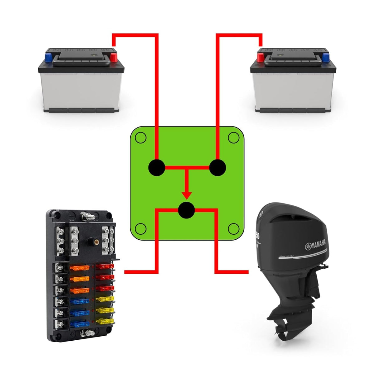 Marine Battery Switch | Battery Kill Switch 12V to 32V DC- Selector 4 Position 6007 M Series Boat Battery Switch by KeyLine Chargers