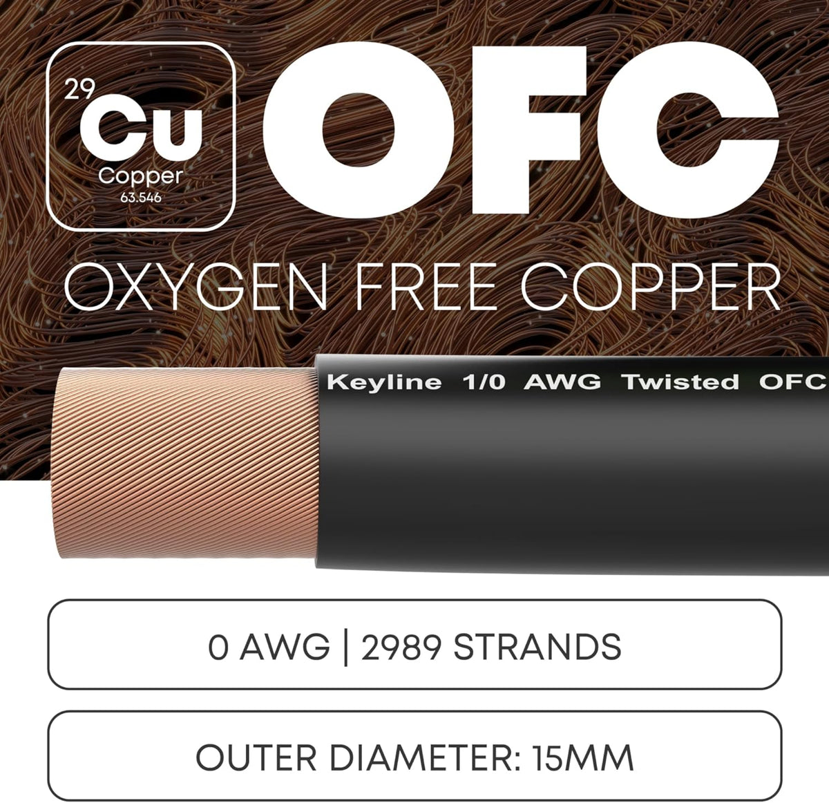 OFC Black 1/0 AWG Gauge Wire Oxygen Free Copper - (25ft), Automotive Wire, Power/Ground, Battery Cable, True Spec Welding & Automotive, Car Audio Speaker, RV Trailer, Amp Wiring by Keyline Chargers