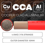 4 Gauge Wire - 25ft Red | 4 Gauge Amp Wire, Battery Cable, Marine Speaker Wire, Solar Cables for RV Trailer, Car Audio Speaker Cable, 4 AWG Automotive Wire Copper Clad Aluminum (CCA)