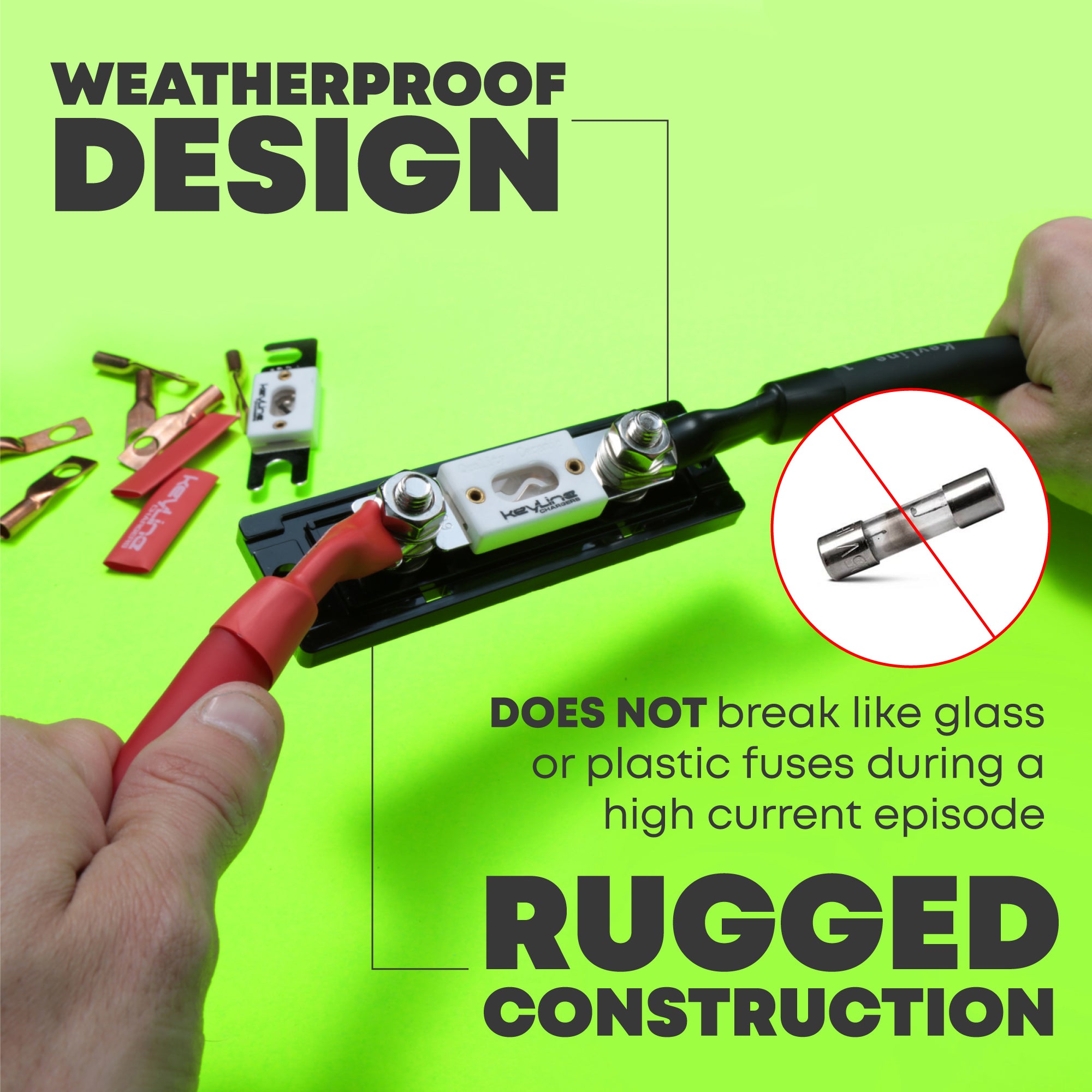 150 Amp Mega Fuse With Fixing Holes For 8mm Studs